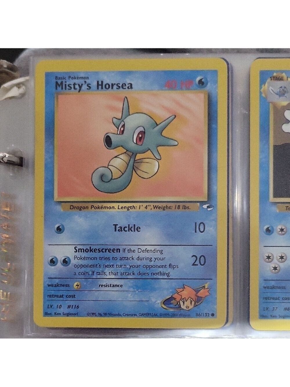 Pokemon Misty's Horsea Card